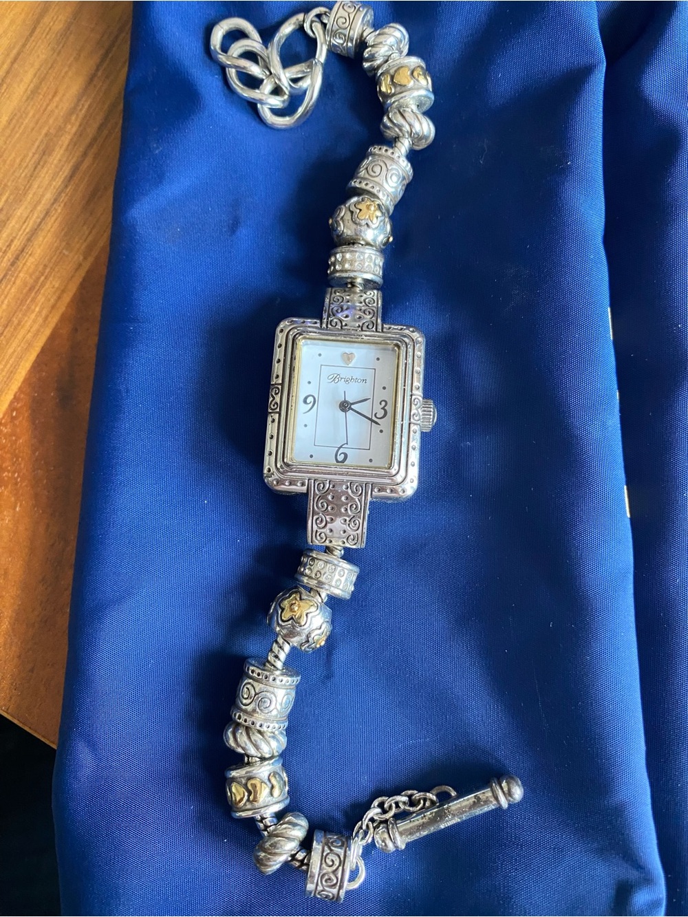 Brighton retired Cherry Hill CollectionTwo-Tone Floral Bracelet Watch